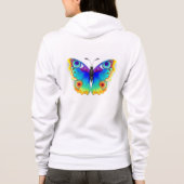 Rainbow Butterfly Peacock Eye Hoodie (Rückseite)