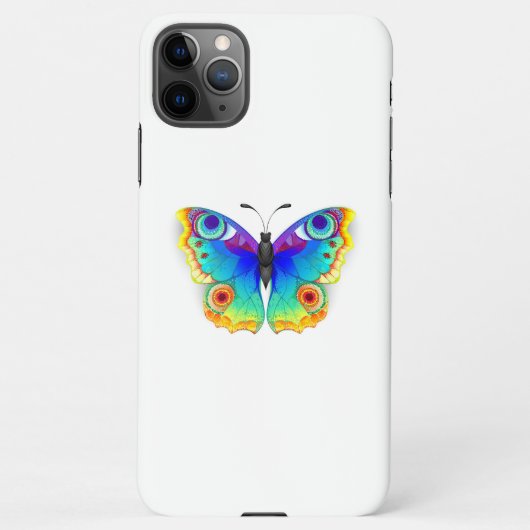 Rainbow Butterfly Peacock Eye iPhone Hülle (Rückseite)