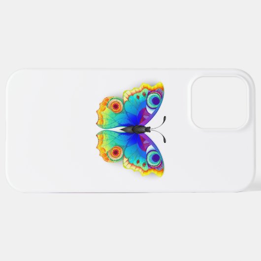 Rainbow Butterfly Peacock Eye iPhone Hülle (Hinten horizontal)