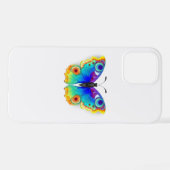 Rainbow Butterfly Peacock Eye iPhone Hülle (Rückseite (Horizontal))
