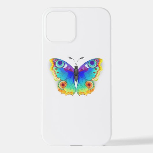 Rainbow Butterfly Peacock Eye iPhone Hülle (Rückseite)