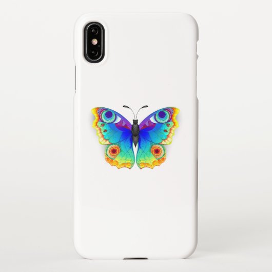 Rainbow Butterfly Peacock Eye iPhone Hülle (Rückseite)