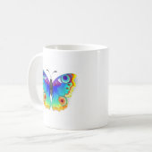 Rainbow Butterfly Peacock Eye Kaffeetasse (Vorderseite Links)