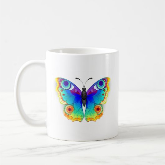 Rainbow Butterfly Peacock Eye Kaffeetasse (Links)