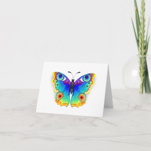 Rainbow Butterfly Peacock Eye Karte (Vorderseite)
