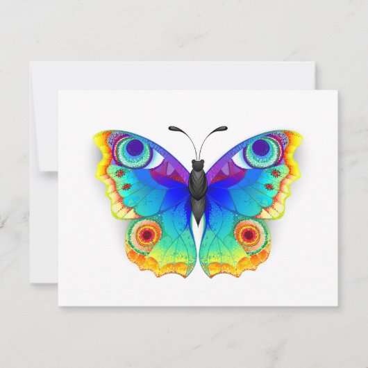 Rainbow Butterfly Peacock Eye Karte (Vorderseite)
