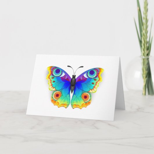 Rainbow Butterfly Peacock Eye Karte (Vorderseite)
