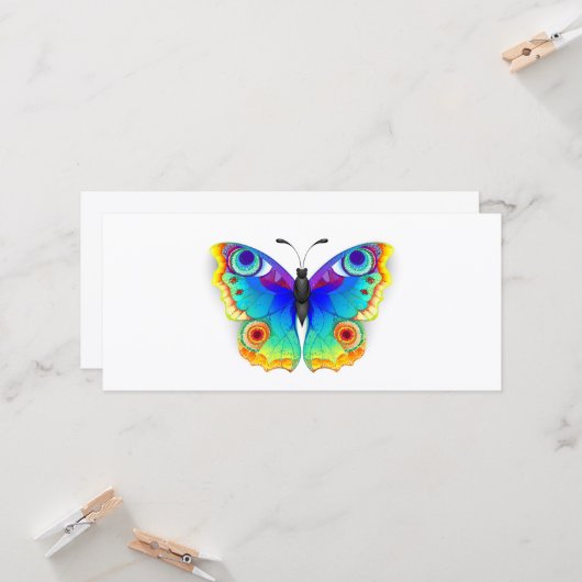 Rainbow Butterfly Peacock Eye Karte (Vorderseite/Rückseite Beispiel)