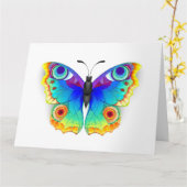 Rainbow Butterfly Peacock Eye Karte (Gelbe Blume)