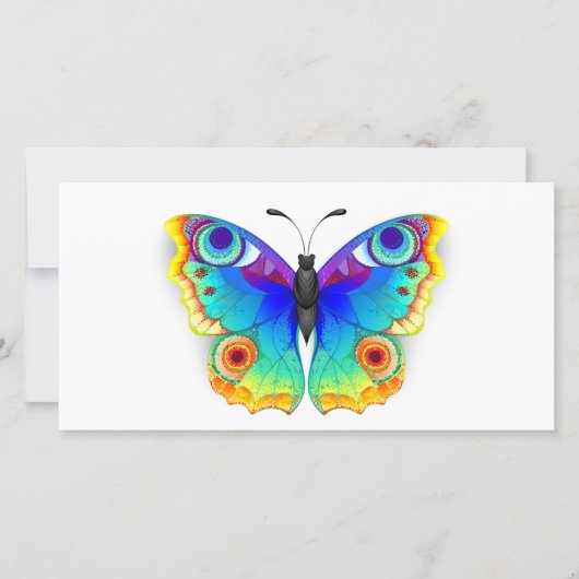 Rainbow Butterfly Peacock Eye Karte (Vorderseite)