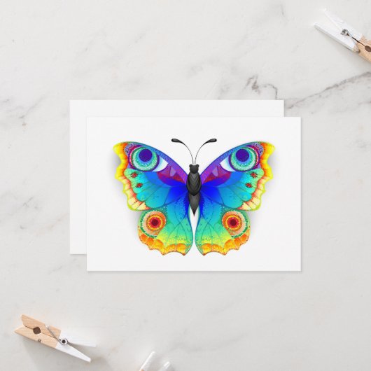 Rainbow Butterfly Peacock Eye Karte (Vorderseite/Rückseite Beispiel)