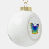 Rainbow Butterfly Peacock Eye Keramik Kugel-Ornament (Links)