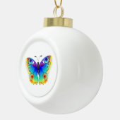Rainbow Butterfly Peacock Eye Keramik Kugel-Ornament (Rechts)