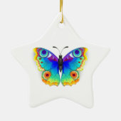 Rainbow Butterfly Peacock Eye Keramik Ornament (Hinten)