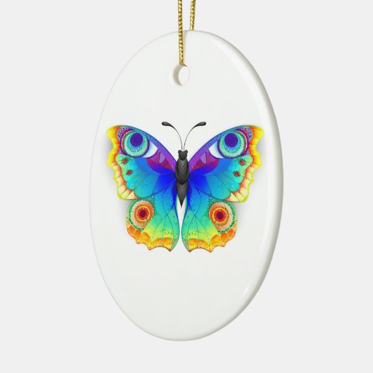 Rainbow Butterfly Peacock Eye Keramik Ornament (Links)