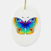 Rainbow Butterfly Peacock Eye Keramik Ornament (Vorne)