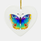 Rainbow Butterfly Peacock Eye Keramik Ornament (Vorne)