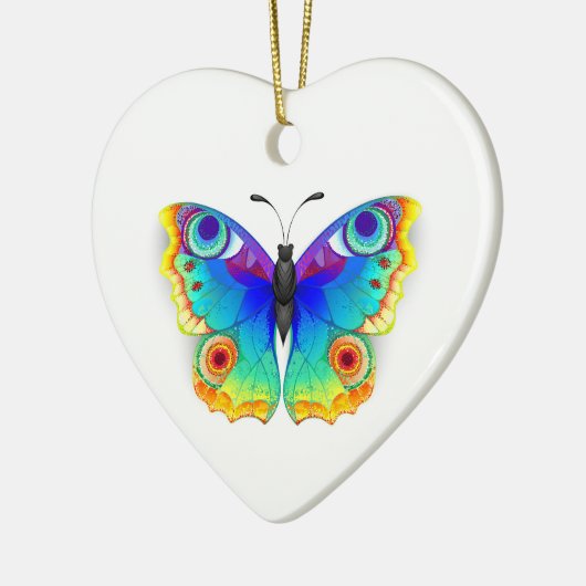 Rainbow Butterfly Peacock Eye Keramik Ornament (Links)