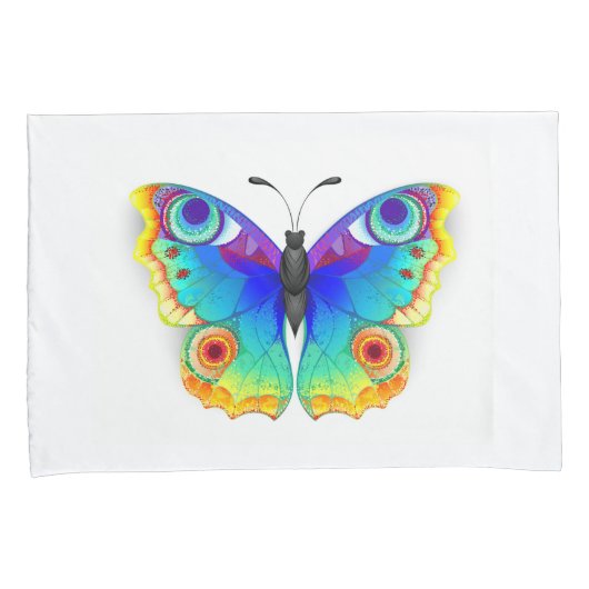 Rainbow Butterfly Peacock Eye Kissenbezug (Vorderseite-Rechts)