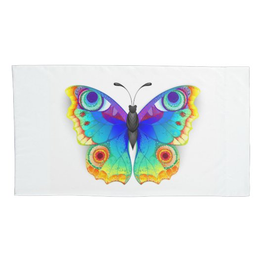 Rainbow Butterfly Peacock Eye Kissenbezug (Rückseite-Rechts)