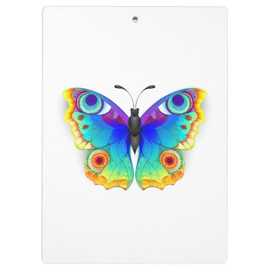 Rainbow Butterfly Peacock Eye Klemmbrett (Rückseite)