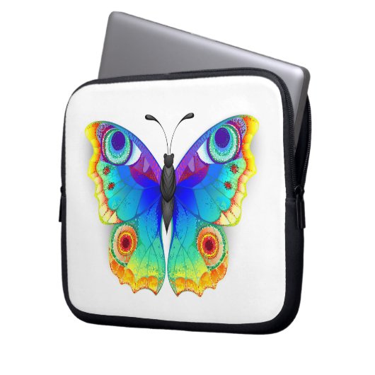 Rainbow Butterfly Peacock Eye Laptopschutzhülle (Vorderseite Links)
