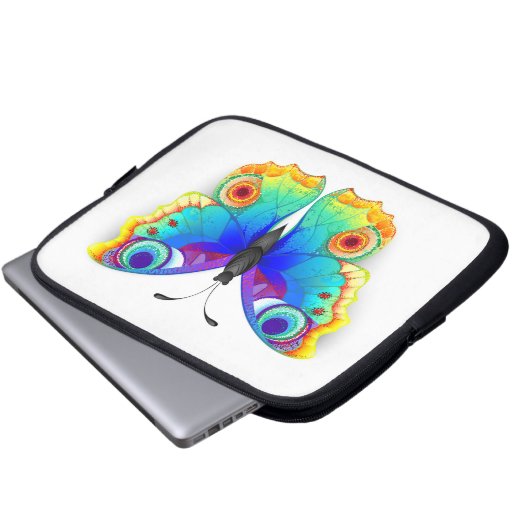 Rainbow Butterfly Peacock Eye Laptopschutzhülle (Vorne Knopf)