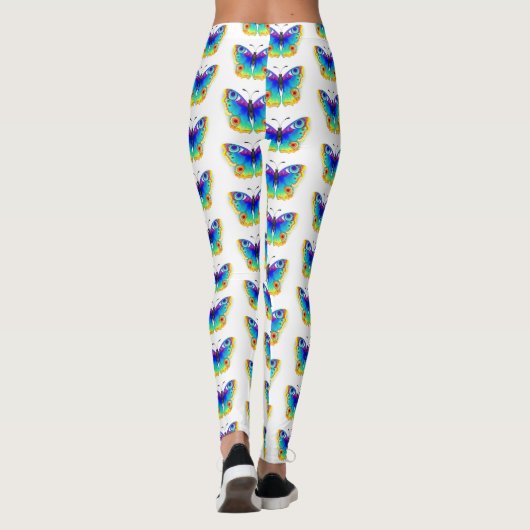 Rainbow Butterfly Peacock Eye Leggings (Rückseite)