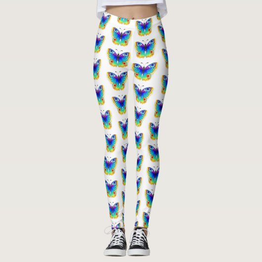 Rainbow Butterfly Peacock Eye Leggings (Vorderseite)