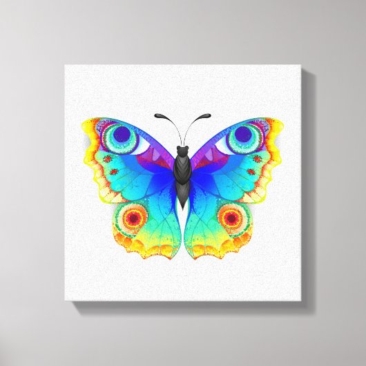 Rainbow Butterfly Peacock Eye Leinwanddruck (Vorderseite)