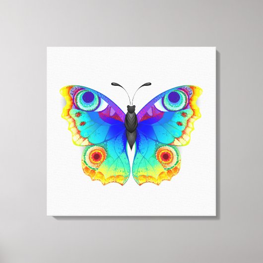 Rainbow Butterfly Peacock Eye Leinwanddruck (Vorderseite)