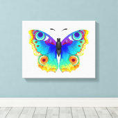 Rainbow Butterfly Peacock Eye Leinwanddruck (Insitu (Holzboden))