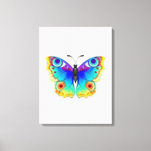 Rainbow Butterfly Peacock Eye Leinwanddruck (Vorderseite)