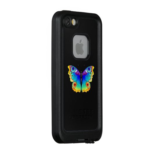 Rainbow Butterfly Peacock Eye LifeProof iPhone Hülle (Hinten/Rechts)