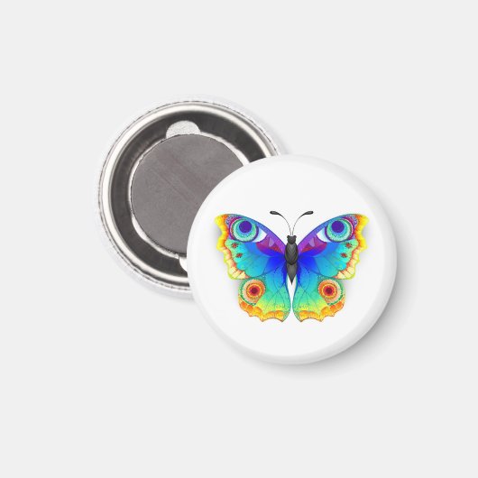 Rainbow Butterfly Peacock Eye Magnet (Vorderseite/Rückseite)
