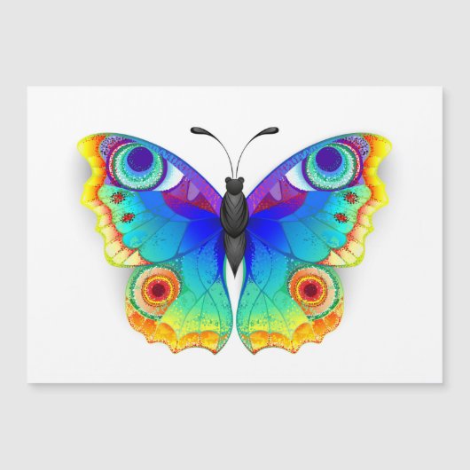 Rainbow Butterfly Peacock Eye Magneteinladung (Vorderseite)