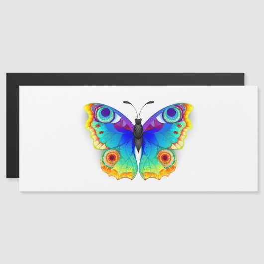 Rainbow Butterfly Peacock Eye Magneteinladung (Vorne/Hinten)