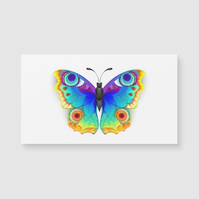 Rainbow Butterfly Peacock Eye Magnetkarte (Vorderseite)