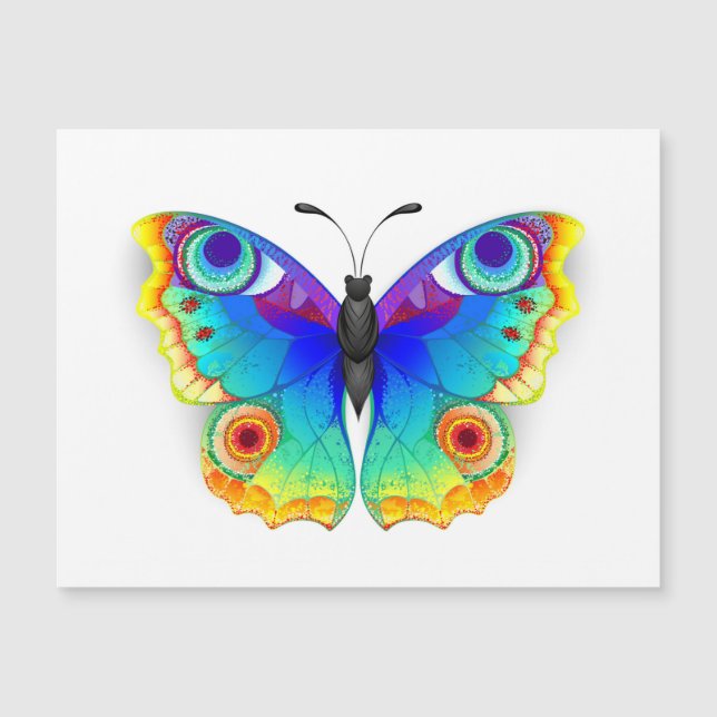 Rainbow Butterfly Peacock Eye Magnetkarte (Vorderseite)