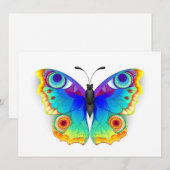 Rainbow Butterfly Peacock Eye Menükarte (Vorne/Hinten)
