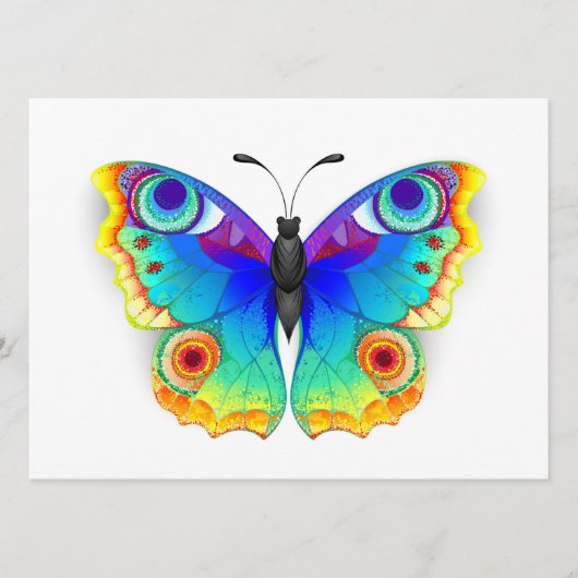 Rainbow Butterfly Peacock Eye Menükarte (Vorderseite)