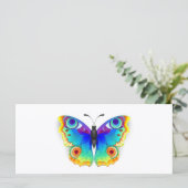 Rainbow Butterfly Peacock Eye Menükarte (Stehend Vorderseite)