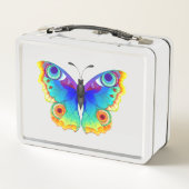 Rainbow Butterfly Peacock Eye Metall Brotdose (Rückseite)