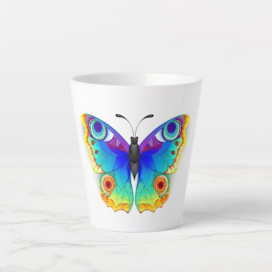 Rainbow Butterfly Peacock Eye Milchtasse (Vorderseite)