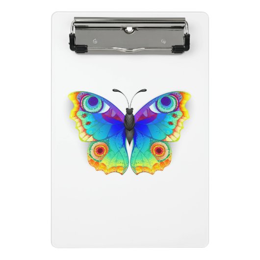 Rainbow Butterfly Peacock Eye Mini Klemmbrett (Vorderseite)
