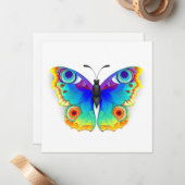 Rainbow Butterfly Peacock Eye Mitteilungskarte (Vorderseite/Rückseite Beispiel)