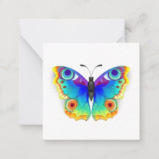 Rainbow Butterfly Peacock Eye Mitteilungskarte (Vorderseite)