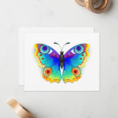 Rainbow Butterfly Peacock Eye Mitteilungskarte (Vorderseite/Rückseite Beispiel)