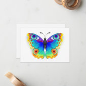 Rainbow Butterfly Peacock Eye Mitteilungskarte (Vorderseite/Rückseite Beispiel)