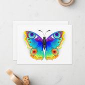 Rainbow Butterfly Peacock Eye Mitteilungskarte (Vorderseite/Rückseite Beispiel)